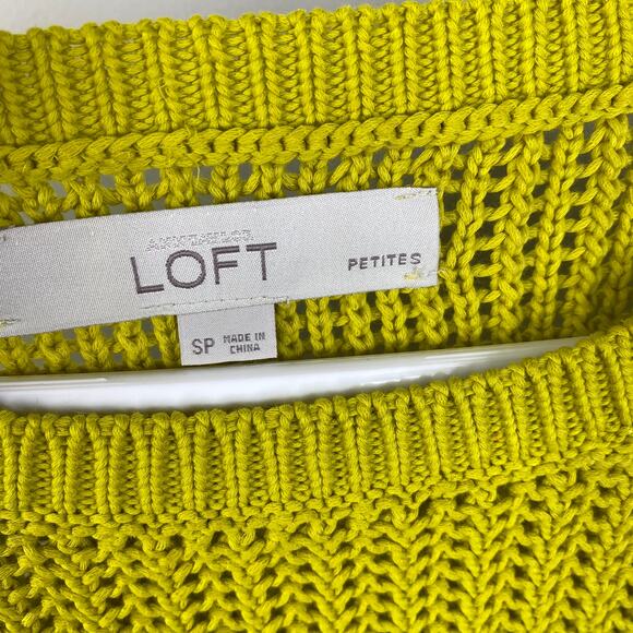 NEW Ann Taylor LOFT yellow knit sweater - Picture 2 of 7